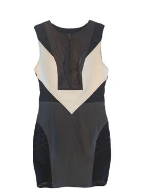 Alexander Wang Black and Gray Colorblock Bodycon Dress